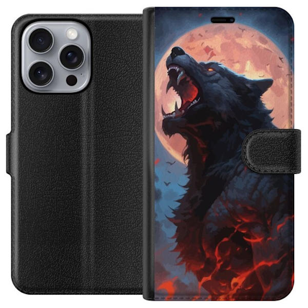 Plånboksfodral till Apple iPhone 16 Pro Max med Ylande varg