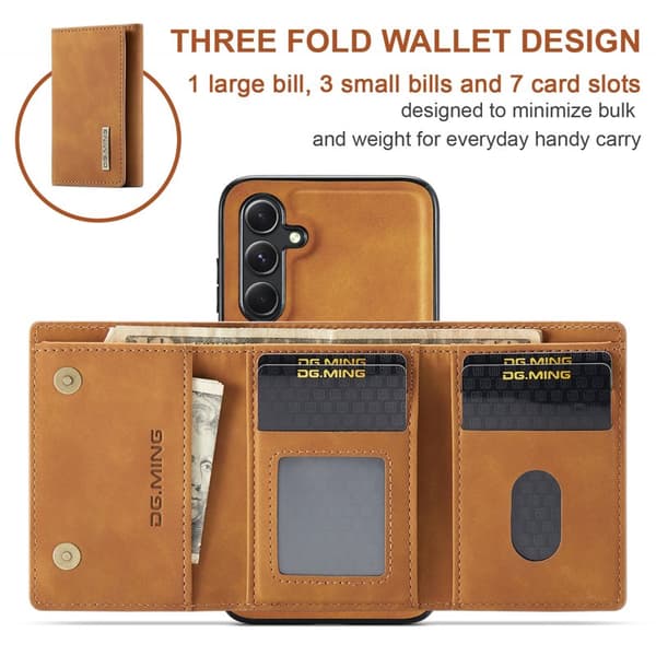 DG.Ming Plånboksfodral för Samsung Galaxy S26 Plus Magnetiskt PU + TPU - Brun