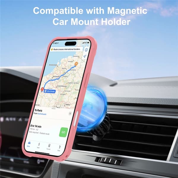Mobilskal till iPhone Air MagSafe Kickstand Shockproof - Rosa Rosa