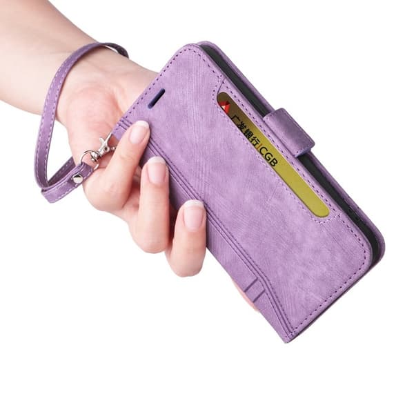 BETOPNICE 001 iPhone 15 Pro Max Plånboksfodral Shockproof Konstläder - Lila