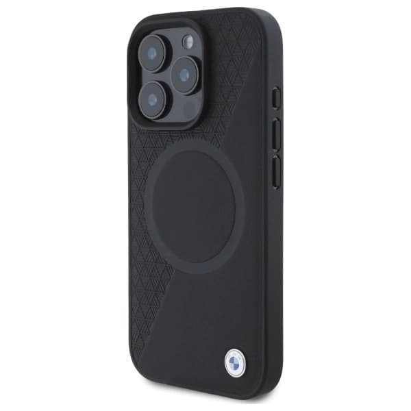 BMW telefontaske til iPhone 16 Pro Max MagSafe halvstruktureret og cirkel Black