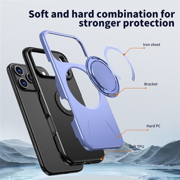 Mobilskal till iPhone 17 Pro Max MagSafe Rotating Kickstand - Lila Lila