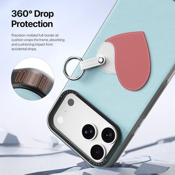 DUX DUCIS Mobilskal till iPhone 17 Pro med Fingerring/Rem Luvy Series Blå