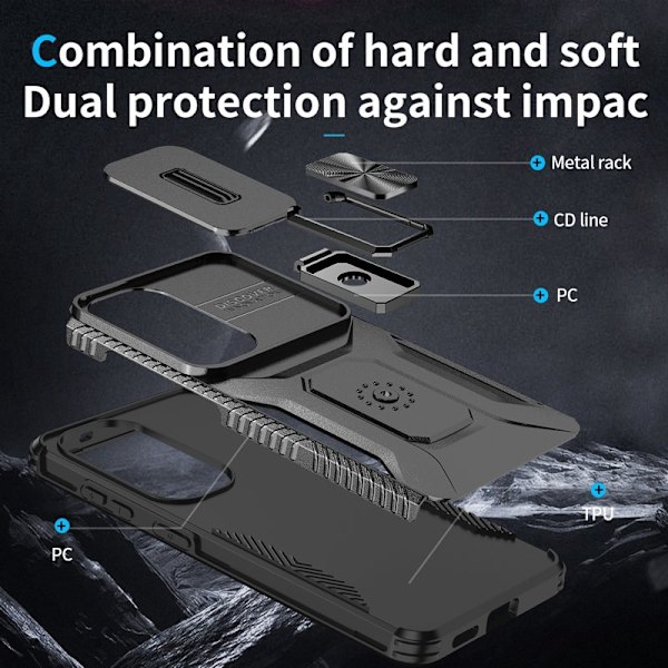 Mobilskal för Samsung Galaxy S26 Kickstand TPU + PC - Svart