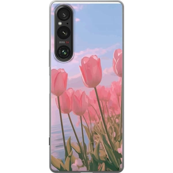 Mobilcover til Sony Xperia 1 VI med lyserøde tulipaner