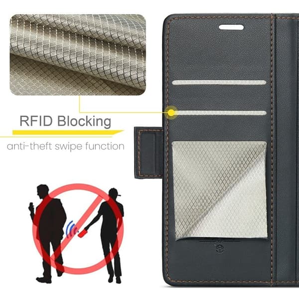 CASEME Plånboksfodral Konstläder för Google Pixel 10 Pro - Svart