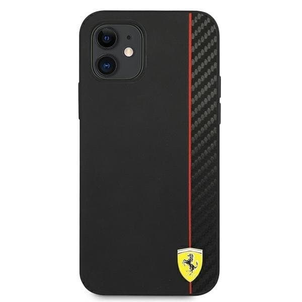 Ferrari On Track Carbon Stripe iPhone 12 Mini - Musta Black
