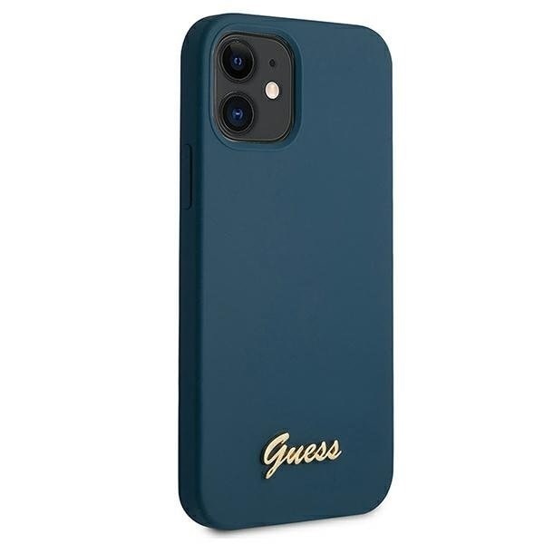 Guess Skal iPhone 12 Mini Metal Logo Script - Blå Blå