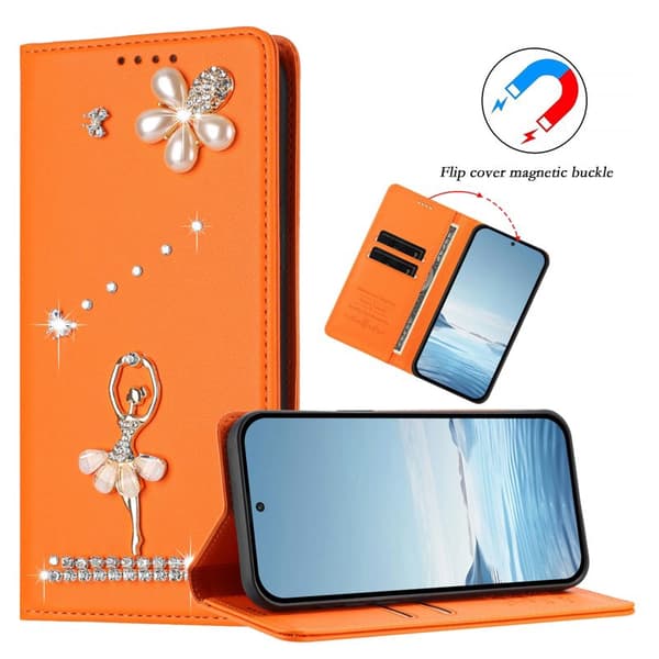 Plånboksfodral för Samsung Galaxy S26 Konstläder RFID - Orange
