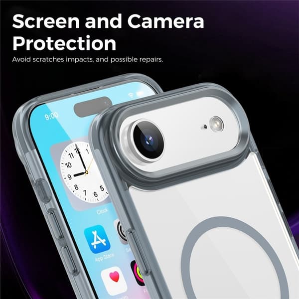Mobilskal till iPhone Air MagSafe TPU+PC Transparent - Titangrå Grå