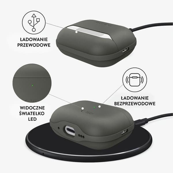 Tech-Protect Apple Airpods Pro 3 Etui Natural Fit - Olivengrøn Grön