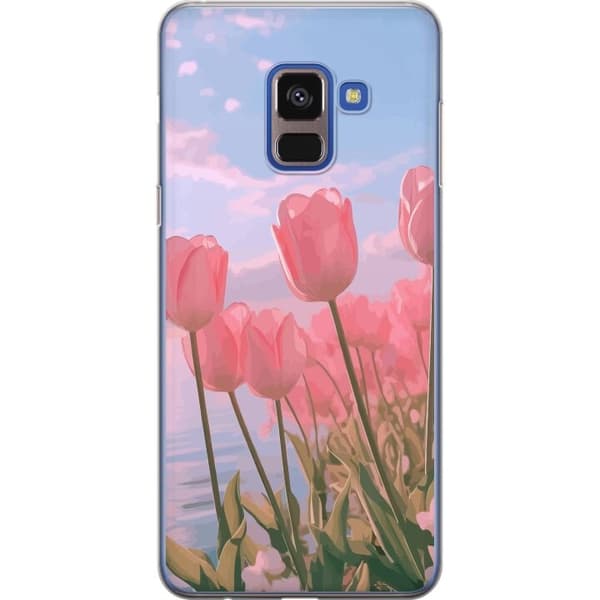 Mobilskal till Samsung Galaxy A8 (2018) med Rosa Tulpaner