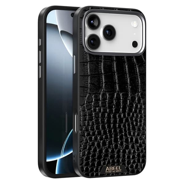 ABEEL Mobilskal till iPhone 17 Pro MagSafe Äkta Läder Svart