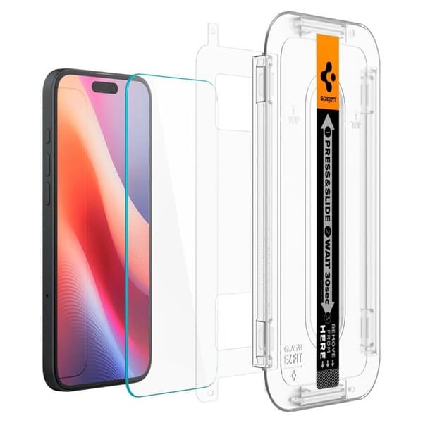 [2-Pack] Spigen iPhone 15 Karkaistu lasi näytönsuoja 'EZ' Fit Transparent
