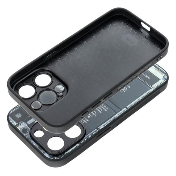 Telefontaske til iPhone 15 Pro Max Tech Mønster 1 Black