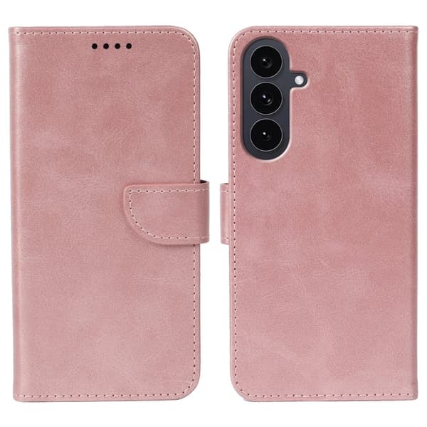 Samsung Galaxy S26 Plus Plånboksfodral Ställ Magnetisk Konstläder - Roséguld