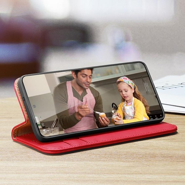 Dux Ducis Galaxy S24 Plus Plånboksfodral Äkta Läder Hivo - Röd