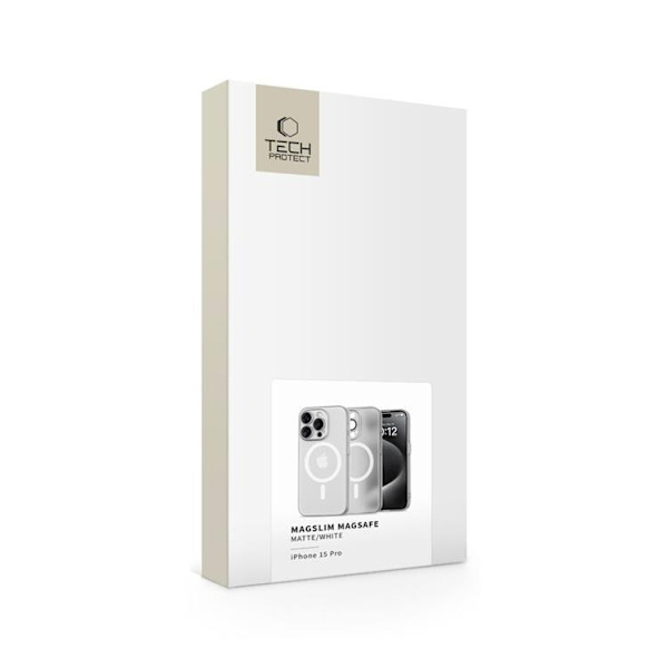 Tech-Protect Mobilskal till iPhone 15 Pro Magsafe Magslim - Matt Vit Vit