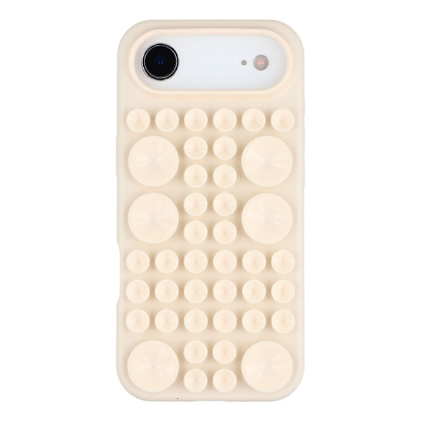 Mobilskal till iPhone Air Sugkopp Silikon med Tygfoder Beige