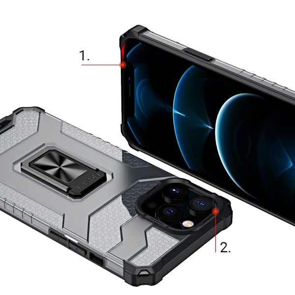 Crystal Ring Kickstand Skal iPhone 12 Pro - Blå