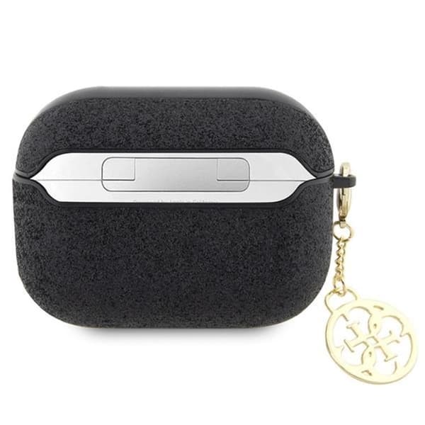 Guess Airpods Pro 2 Skal Glitter Flake 4G Charm - Sort Black
