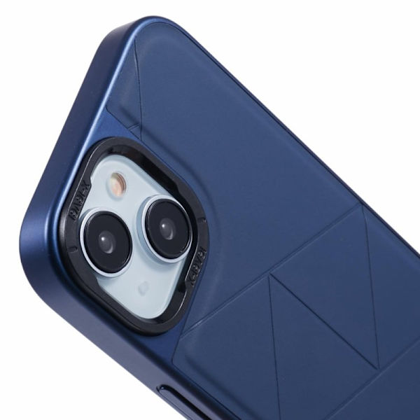 X-LEVEL Mobilskal till iPhone 14/13 Läder+PC+TPU Geometrisk Blå