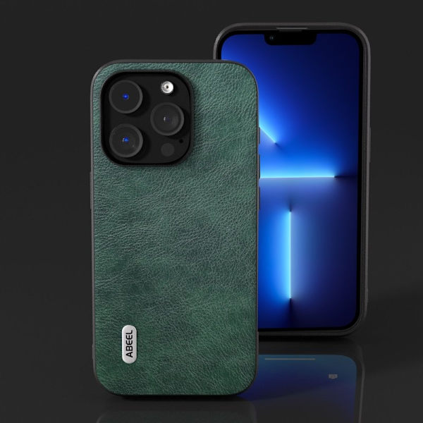 ABEEL Mobilskal till iPhone 13 Pro Max Drop-Proof PU Läder Grön