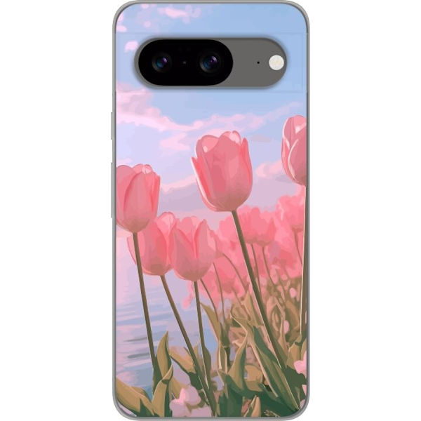 Mobilskal till Google Pixel 8 med Rosa Tulpaner