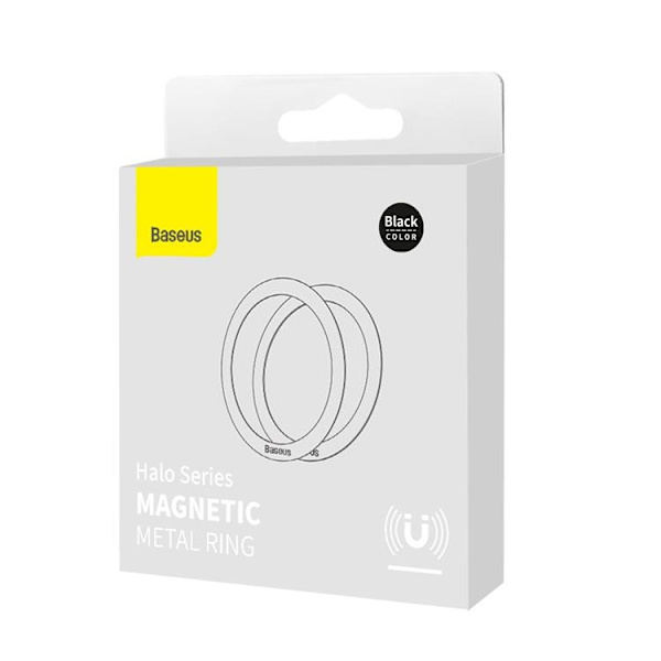 Baseus Halo MagSafe Magnetic Ring 2 Pcs - Svart Svart