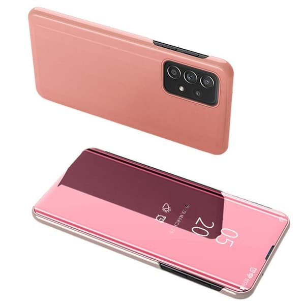 Galaxy A73 Clear View Flip -kotelo - Pinkki Rosa