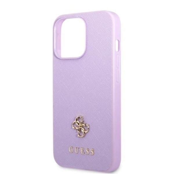 Guess iPhone 13 Pro Max Mobilskal Saffiano Small Metall Logo - Lila