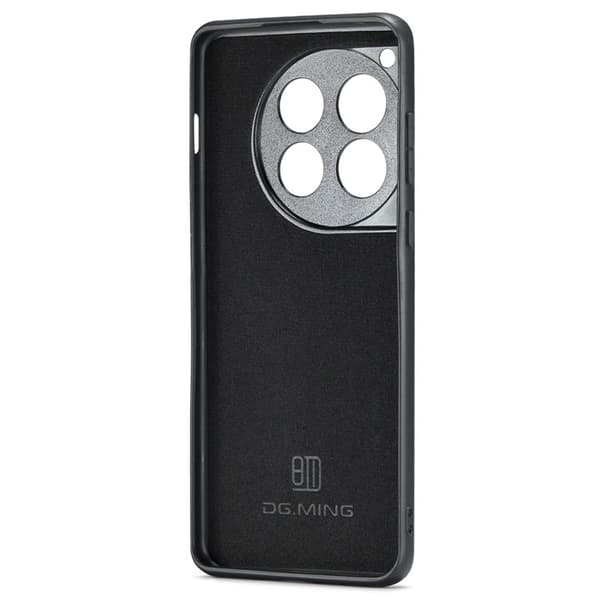 DG.MING Mobilskal till OnePlus 12 5G Läder+PC+TPU Stöttåligt Svart
