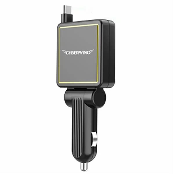 CYBERWING Billaddare med Indragbar Kabel PT-31 - Gul Gul