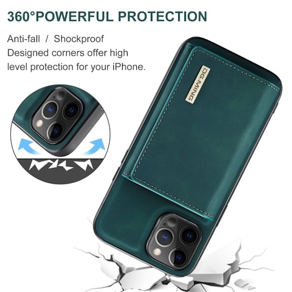 DG.MING Plånboksfodral med Ställ för iPhone 12 Pro Max - Grön
