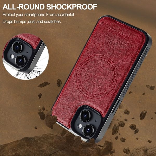 LC.IMEEKE iPhone 13 mini Plånboksfodral Konstläder - Röd