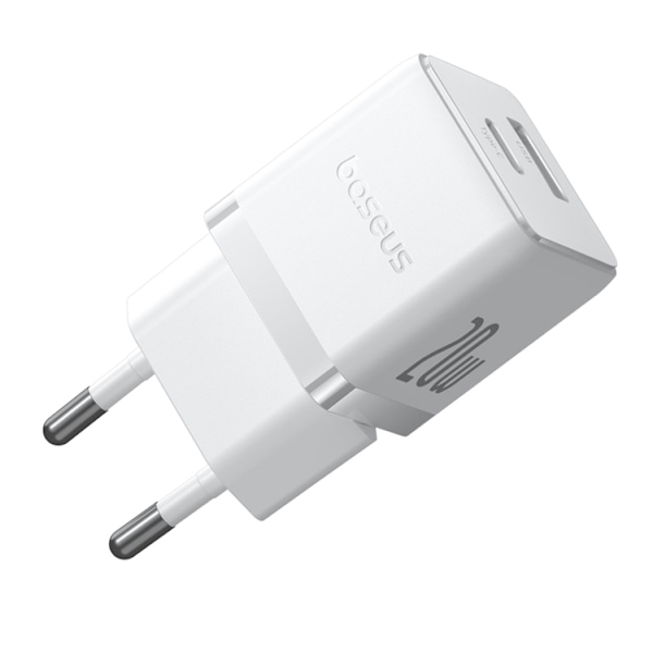Baseus Snabbladdare USB-C - USB-A 20W Palm - Vit Vit