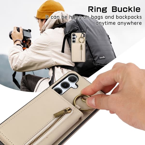 Plånboksfodral för Samsung Galaxy S26 Plus Konstläder Kickstand - Beige