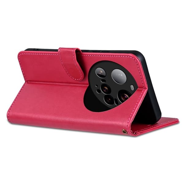 AZNS Xiaomi 15 Ultra Plånboksfodral Anti-Scratch Konstläder - Röd