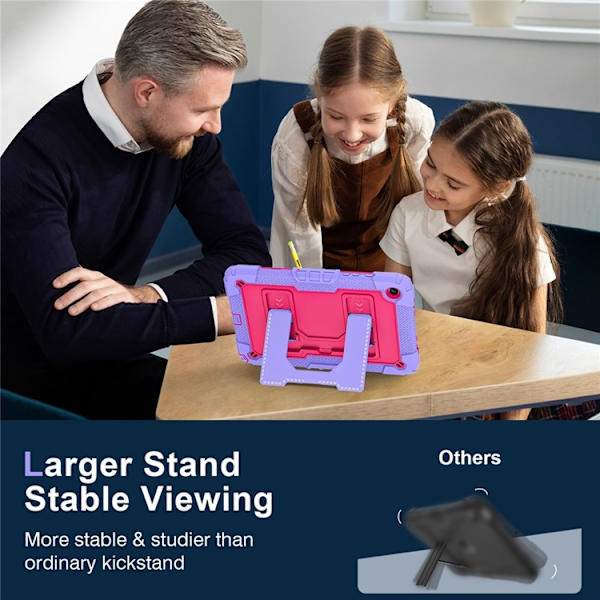 Galaxy Tab A9 Plus Skal Kickstand Med Rem Anti Drop Rosa
