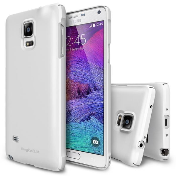 Ringke Slim kaksoispinnoitettu kansi Samsung Galaxy Note 4:lle - valkoinen White