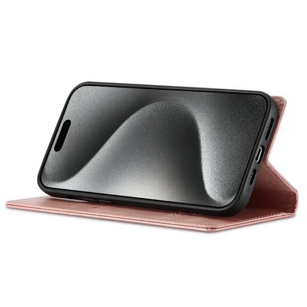 LC.IMEEKE iPhone 16 Pro Plånboksfodral Konstläder- Roséguld