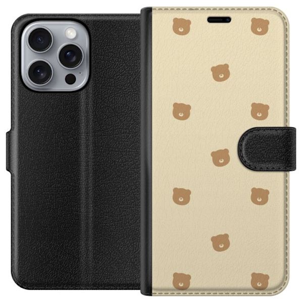 Plånboksfodral till Apple iPhone 16 Pro Max med Björnmönster
