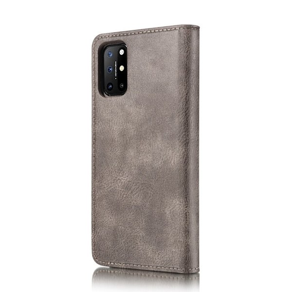 DG.MING OnePlus 8T Äkta Läder Plånboksfodral Grå