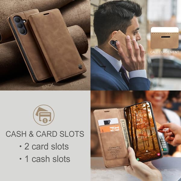 CaseMe Plånboksfodral för Samsung Galaxy S26 Plus Konstläder Ställ - Brun
