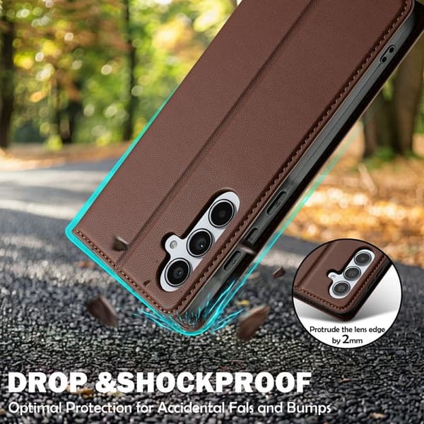 LC.IMEEKE L1 Series Samsung Galaxy A16 Plånboksfodral Konstläder - Brun