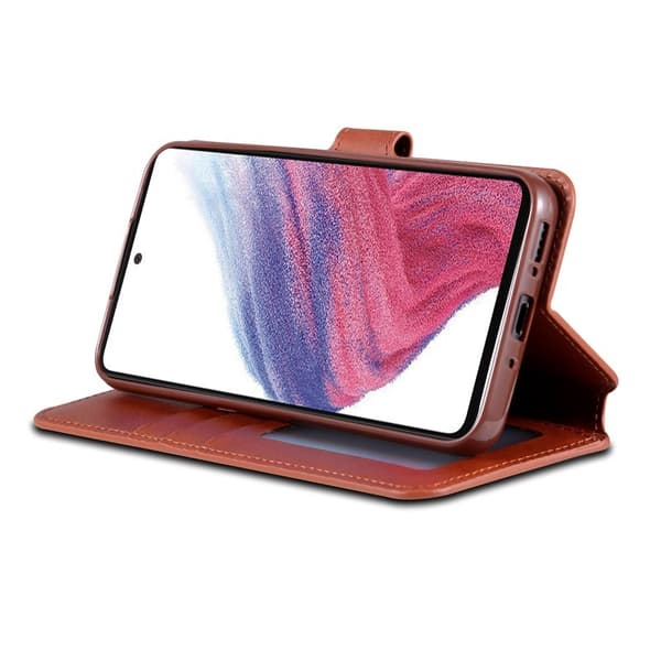 AZNS Samsung Galaxy A54 5G Plånboksfodral Konstläder - Brun