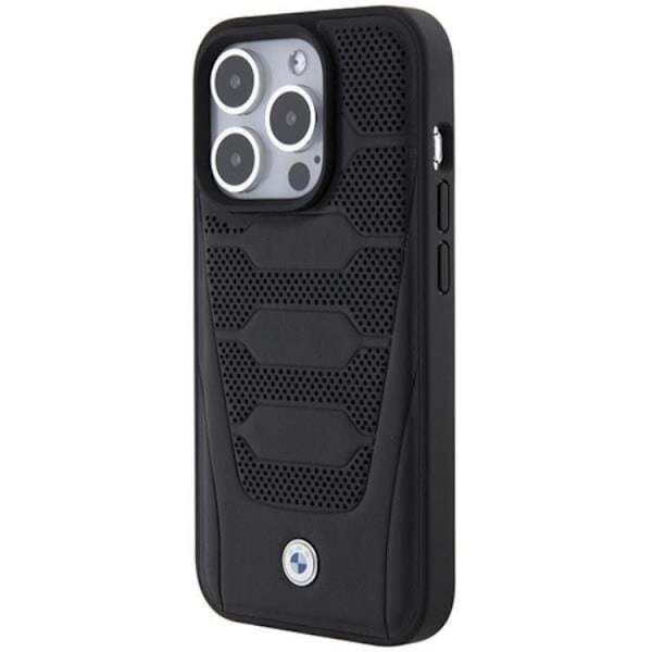 BMW iPhone 15 Pro Max Mobilskal Läder Seats Pattern - Svart Svart