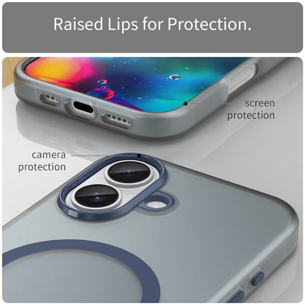 Mobilskal till iPhone 17 MagSafe Slim Matte Translucent - Mörkblå Blå