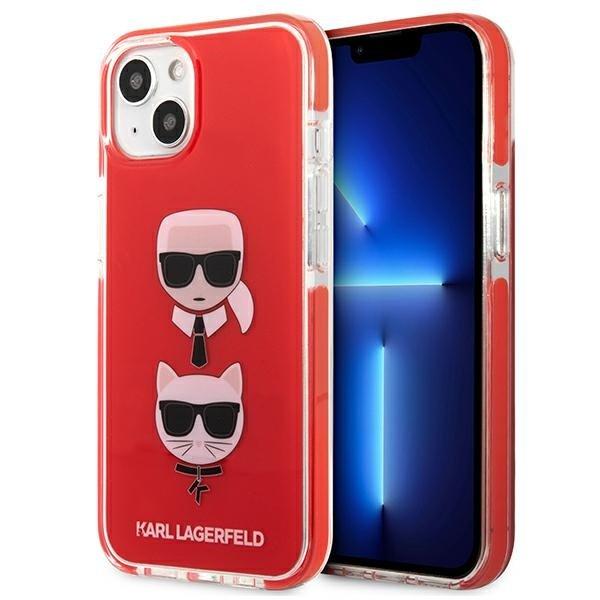 Karl Lagerfeld TPE Karl & Choupette Cover iPhone 13 Mini - Rød