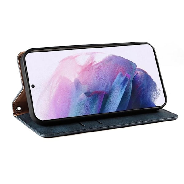 Galaxy S22 Ultra Plånboksfodral Magnet Strap - Blå